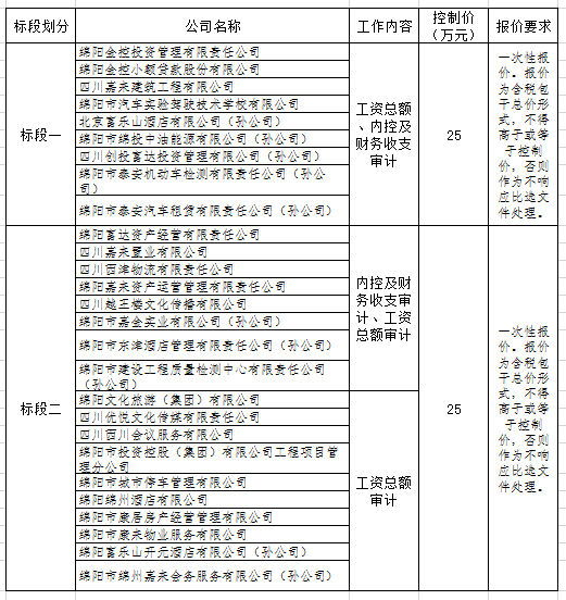 内控标段划分 内控标段划分